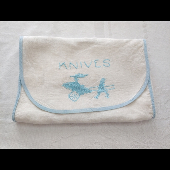 Vintage Embroidered  Silverware Holders Lot of 4 - Picture 5 of 13